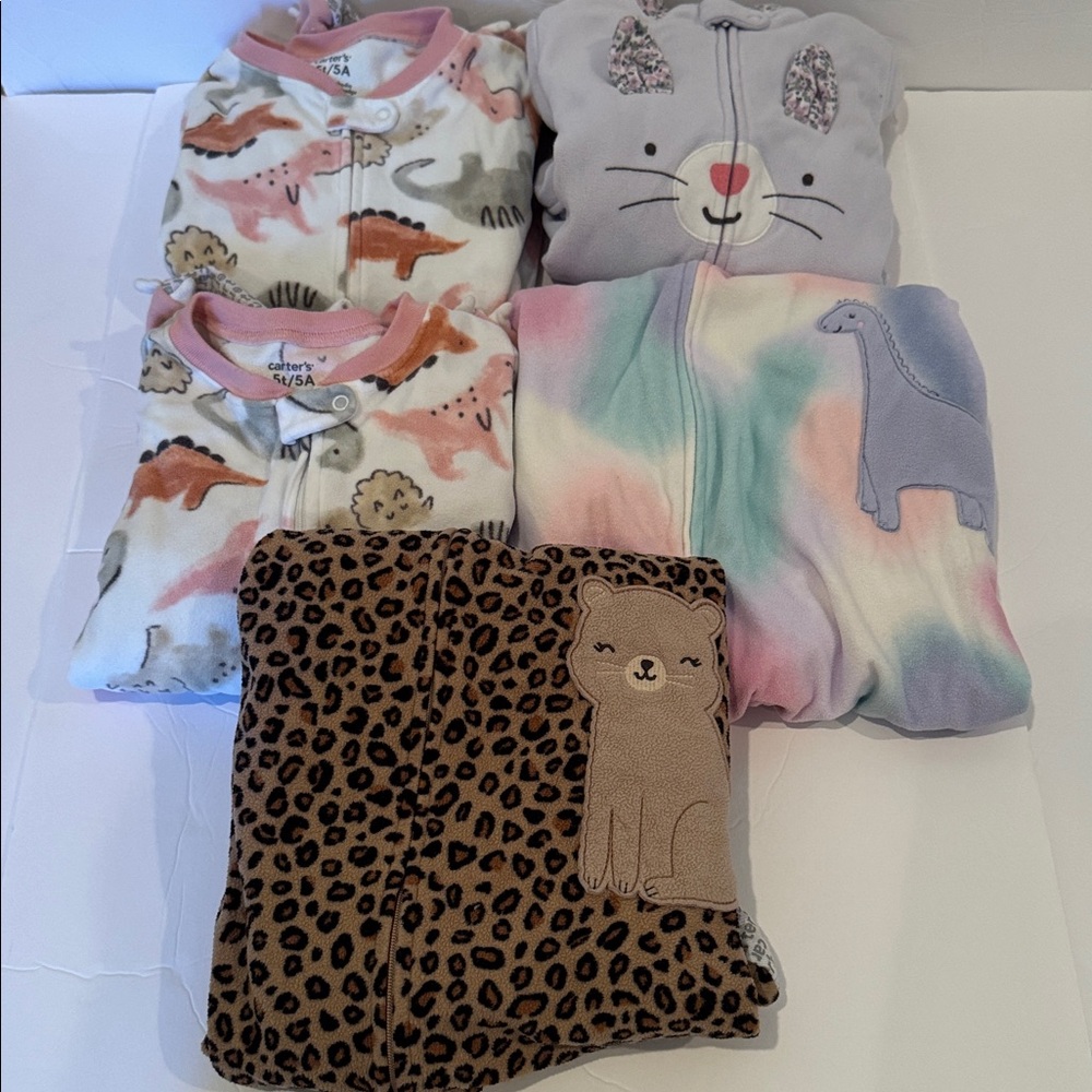 Assorted Toddler Fleece Footed PJ’s with Animal Prints